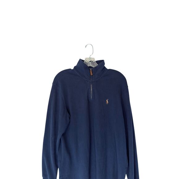 Polo Ralph Lauren Men's Half Zip Pullover Navy Blue Estate Rib Preppy Small - Picture 4 of 12